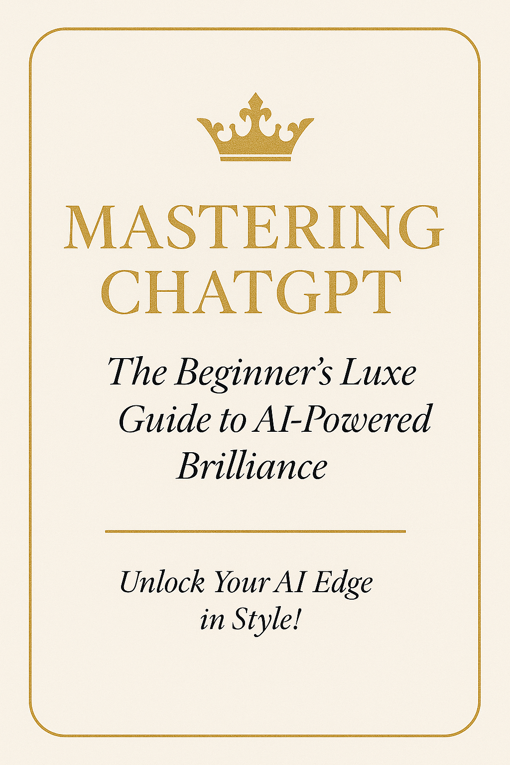 Mastering ChatGPT: The Beginner's Luxe Guide to AI Powered Brilliance